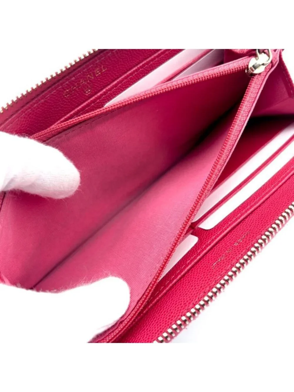 Chanel Wallet New Camellia Embossed Caviar